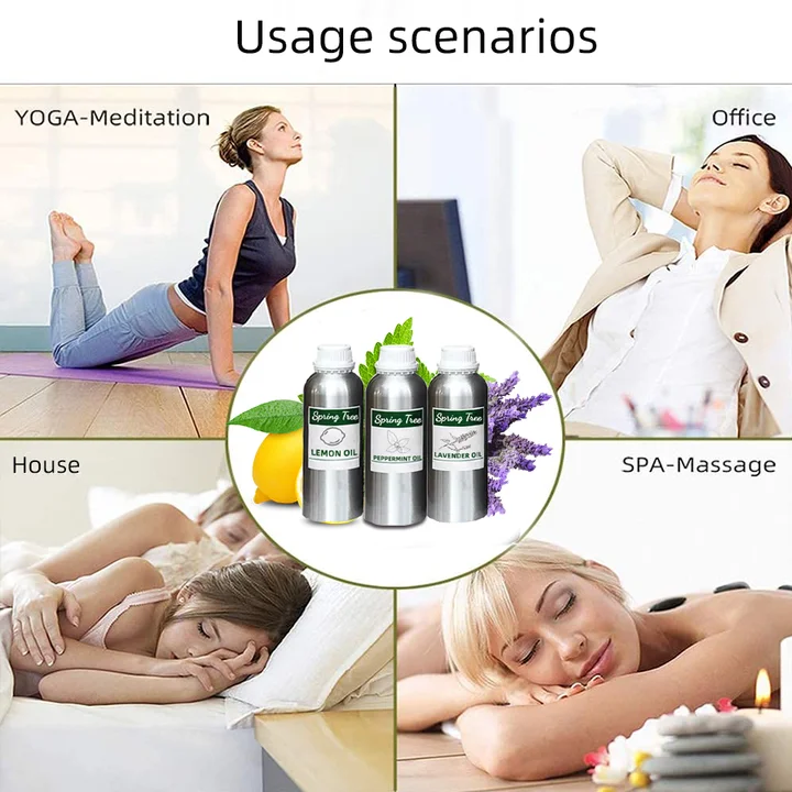 Organic Pure Lavender Essential Oil (New) Ginger Tea Tree Peppermint Rosemary Rose Aroma Essential Oil Massage Spa