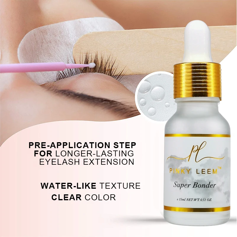 Pinky Leem booster long lasting Fast Drying false eyelashes bonder accelerator bonder 2 en 1 sensitive lash glue and bonder