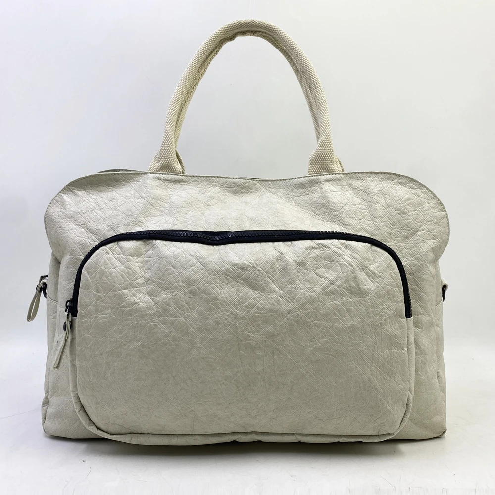 Eco Friendly Waterproof  Coated Tyvek Luggage Travel Bags Tyvek Tote Bag With Zipper Gym Tote Bag For Gym Women