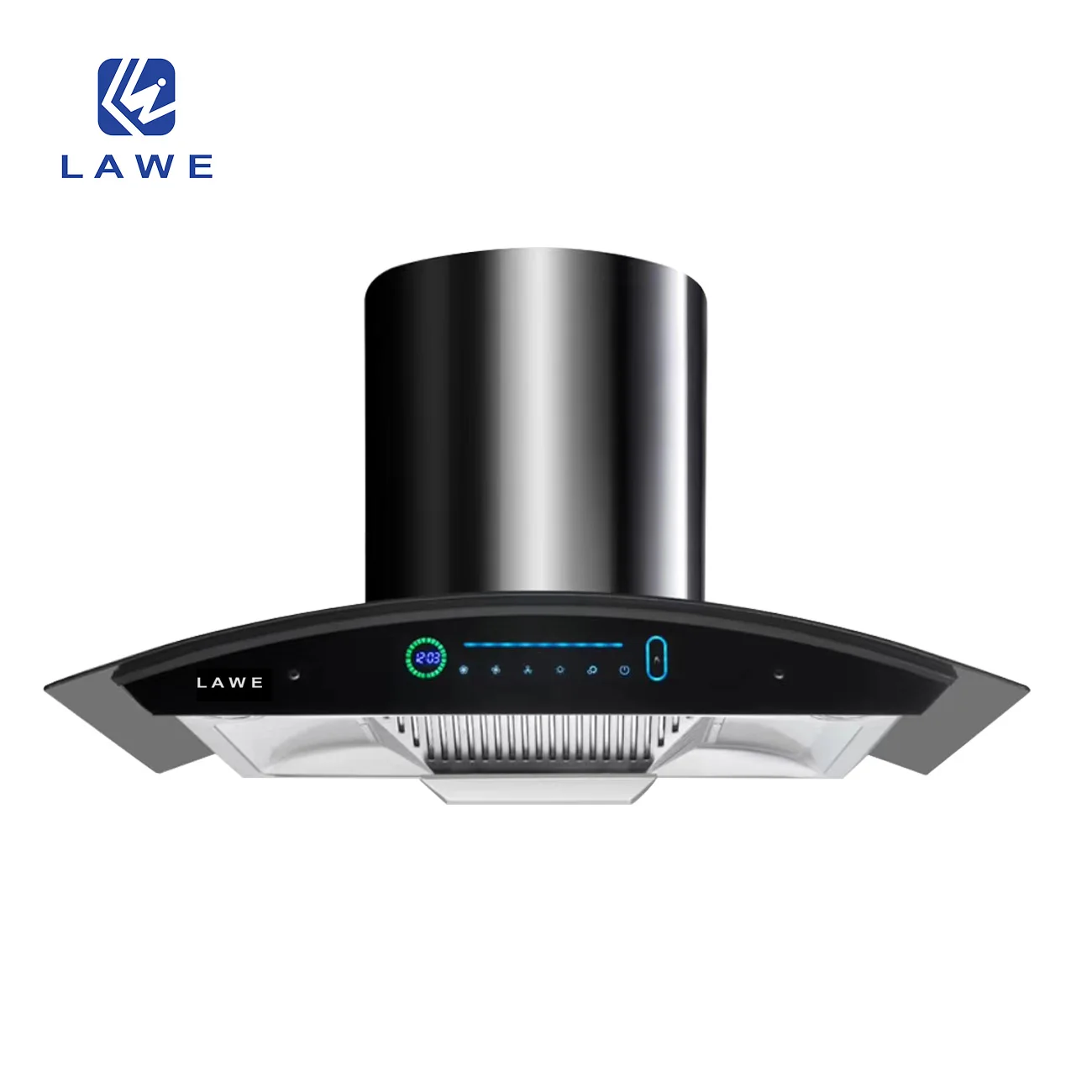 Curved Shape Modern Design Kitchen Hood Multiple Switch for you to Choose Support Logo Design Low MOQ Range Hood