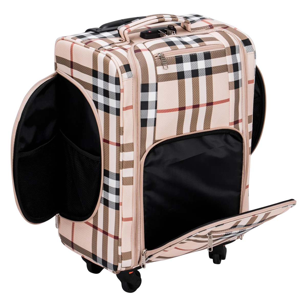 KONCAI Classic makeup trolley case nylon vanity cosmetic beauty makeup  case pouch box bag