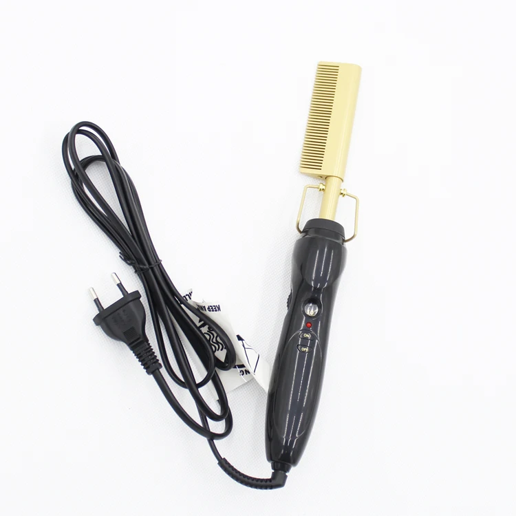 
High Heat Safety Electric Comb Private Label Hair Straightener Pressing Hot Comb 