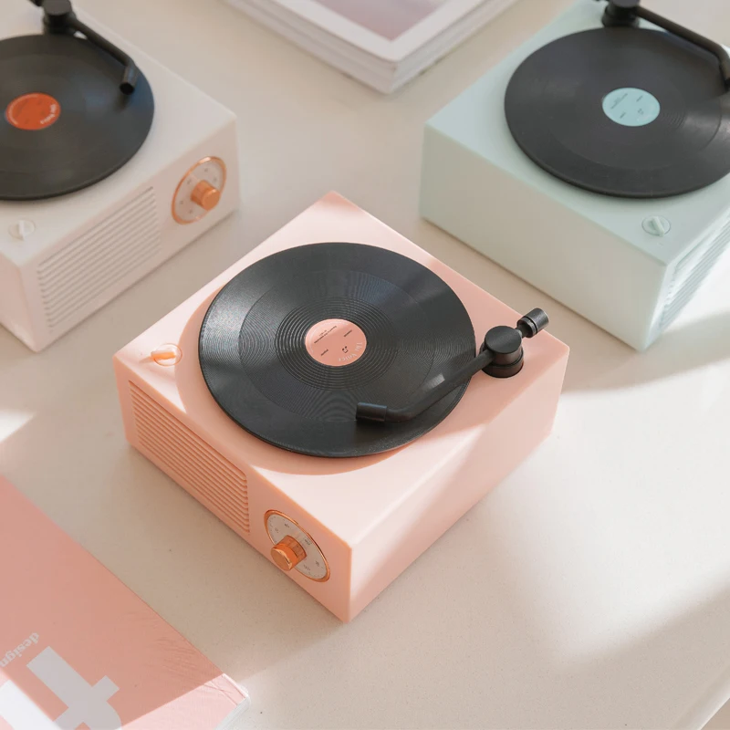 Speaker Sound in memory wireless Blue tooth speaker atomic vinyl retro record player mini home small speaker portable gift gift