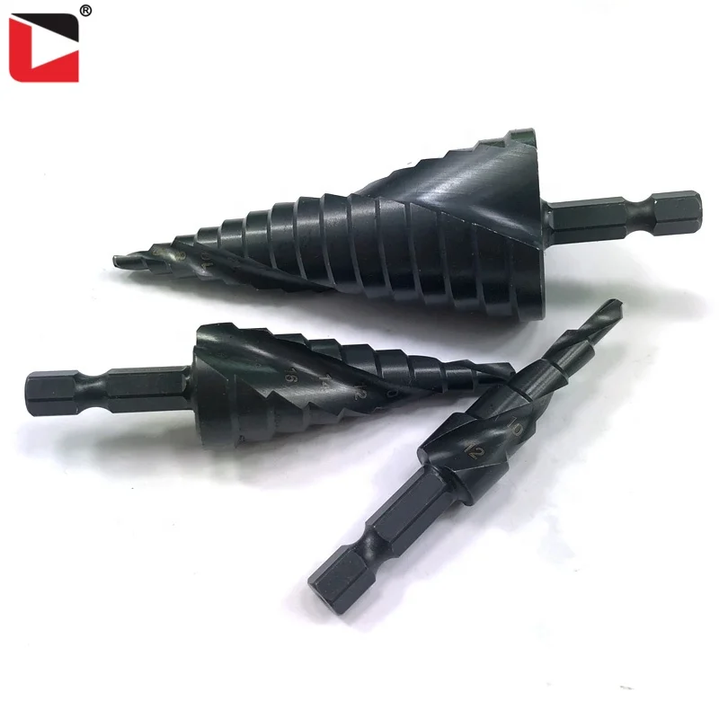China hss black oxide step drill bit set for wood