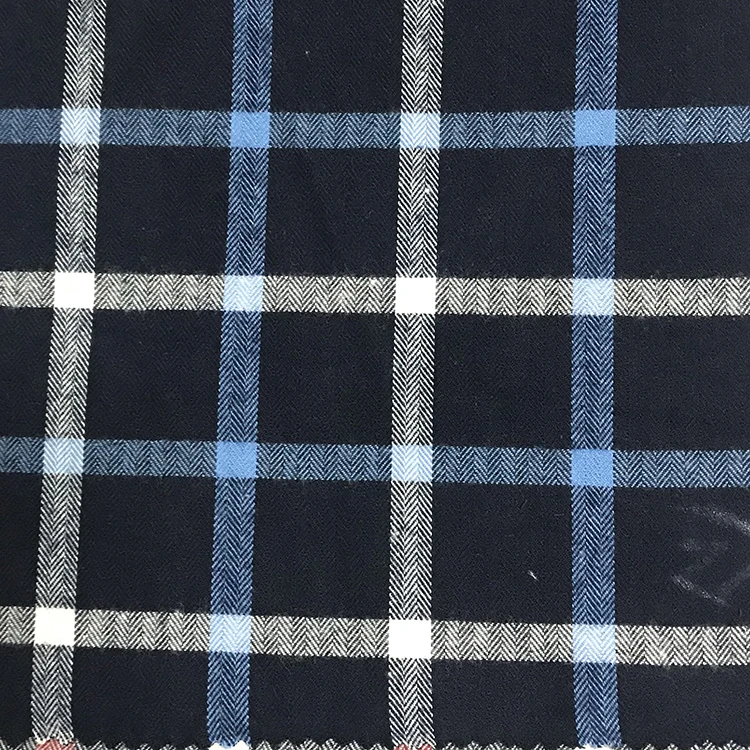 China manufacture factory Yarn Dyed 100% Cotton Flannel/Brushed Twill Check/Plaid Fabric