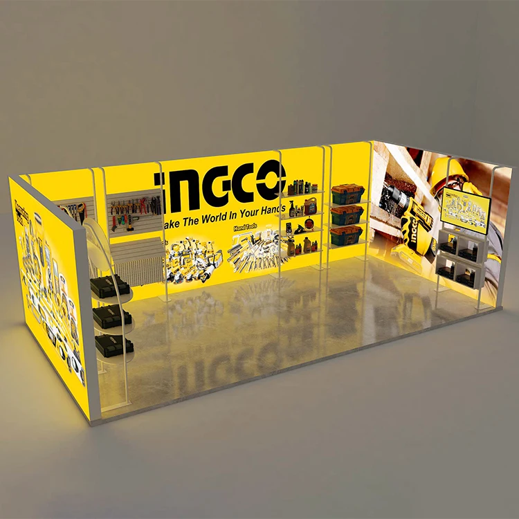 Lingtong Popular Quick Assembly Tension Fabric Backdrop Pop Up Stand LED Light Box for Advertising Exhibition Booth