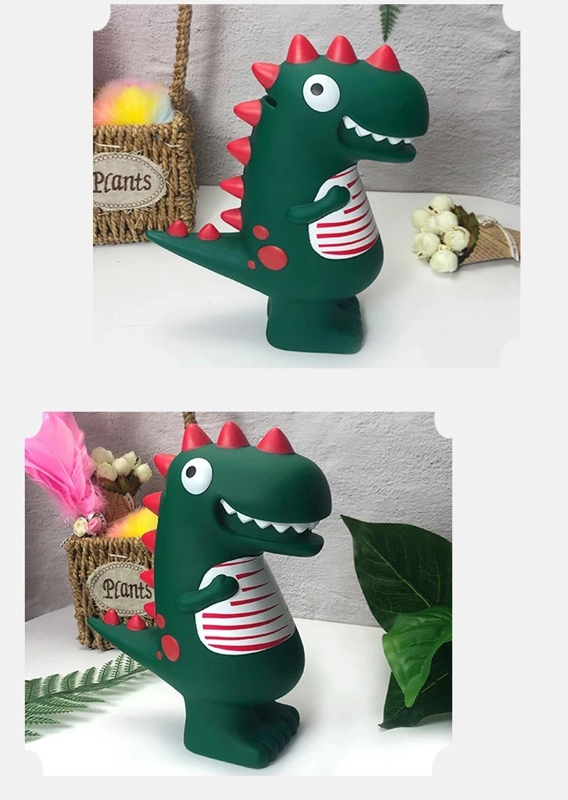 Wholesale plastic dinosaur money box piggy bank cash box custom shape unique design money bank