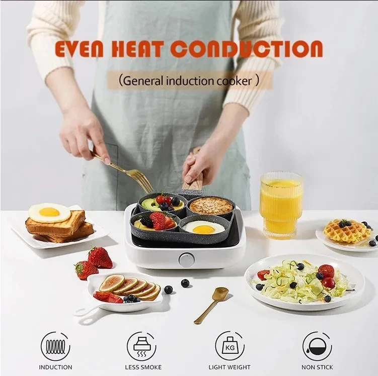 mall frying pan nonstick pan, household multi-hole frying pan, breakfast pan