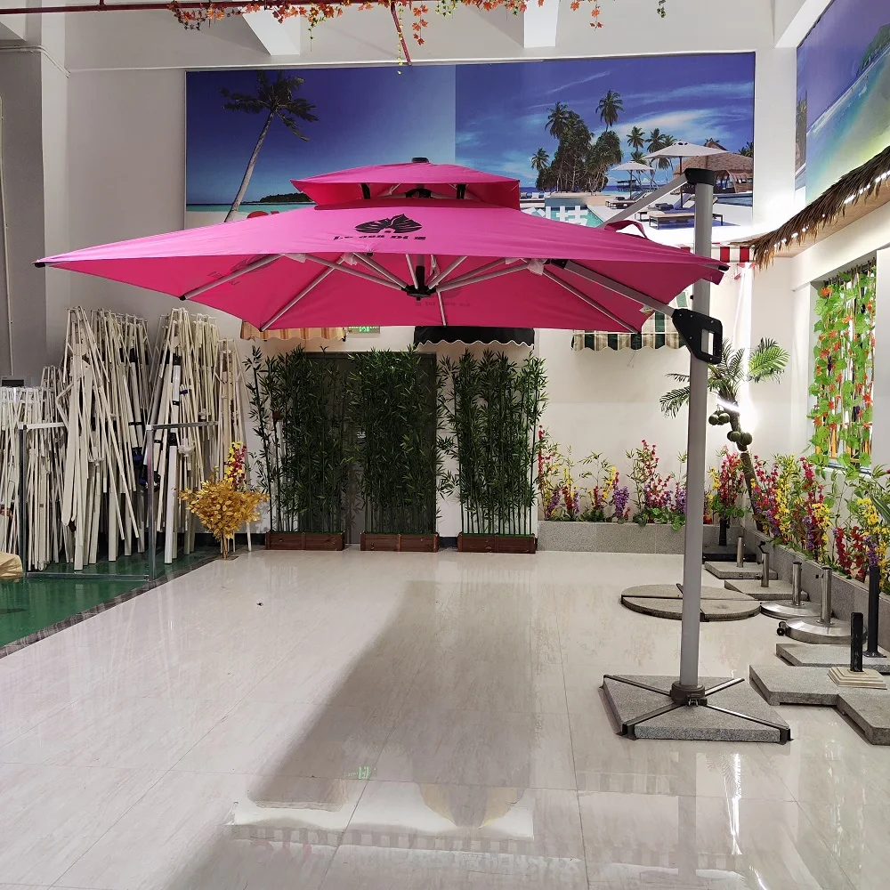 portable table with roma solar powered umbrella with fan red blue umbrella green yellow umbrella automatic novelty