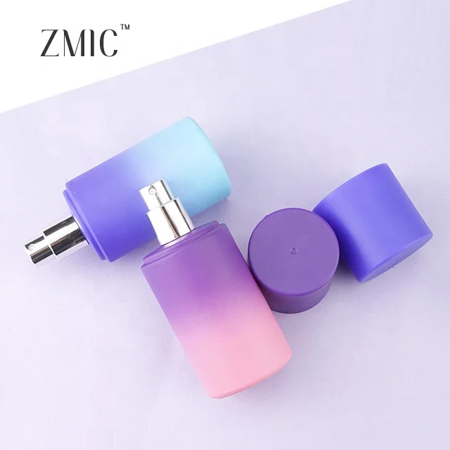 Wholesale luxury perfume bottle 50ml gradient blue green pink 50 ml perfume bottle glass oil perfume wholesale