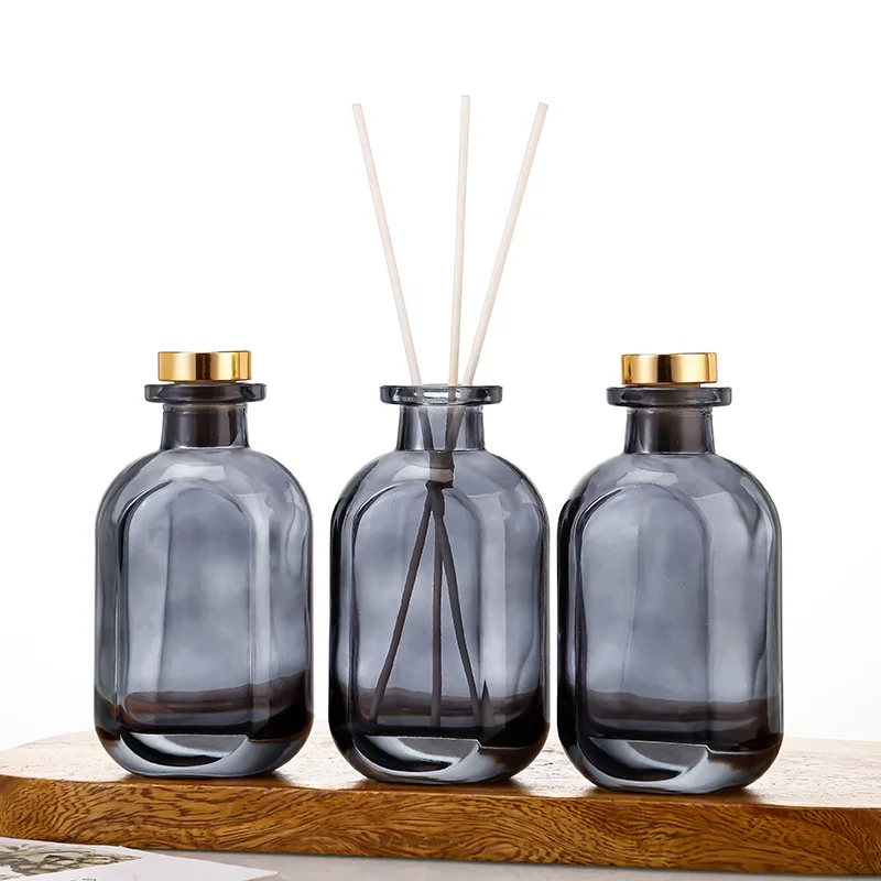 Luxury Glass Aroma Oil Bottle With Reed Diffuser Sticks Air Freshener Perfume Glass Reed Diffuser Glass Bottle