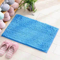 Water Absorbent Chenille Bathroom Rug Mat TPR Non-slip back high pile bath mat