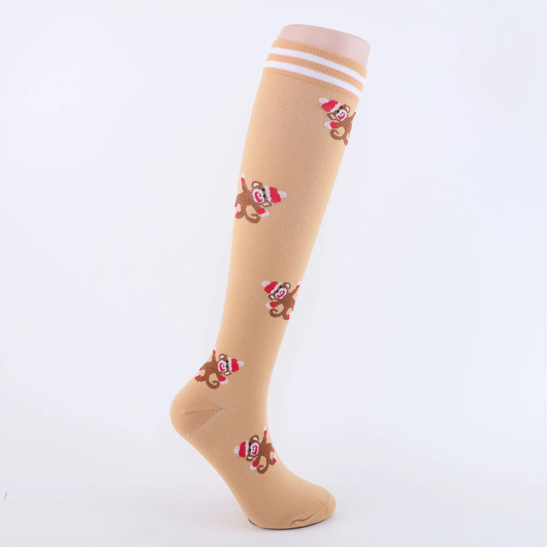 Custom Pattern Breathable Colorful Fancy Knee High Graduated Medical Compression Socks