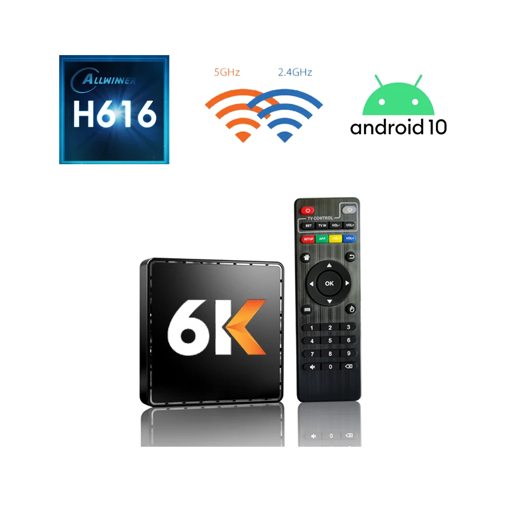 Allwinner H616 2GB 16GB cheapest factory price tamil tv box wifi  android 10 strong tv box  pcb 4k android 10 hd box for tv