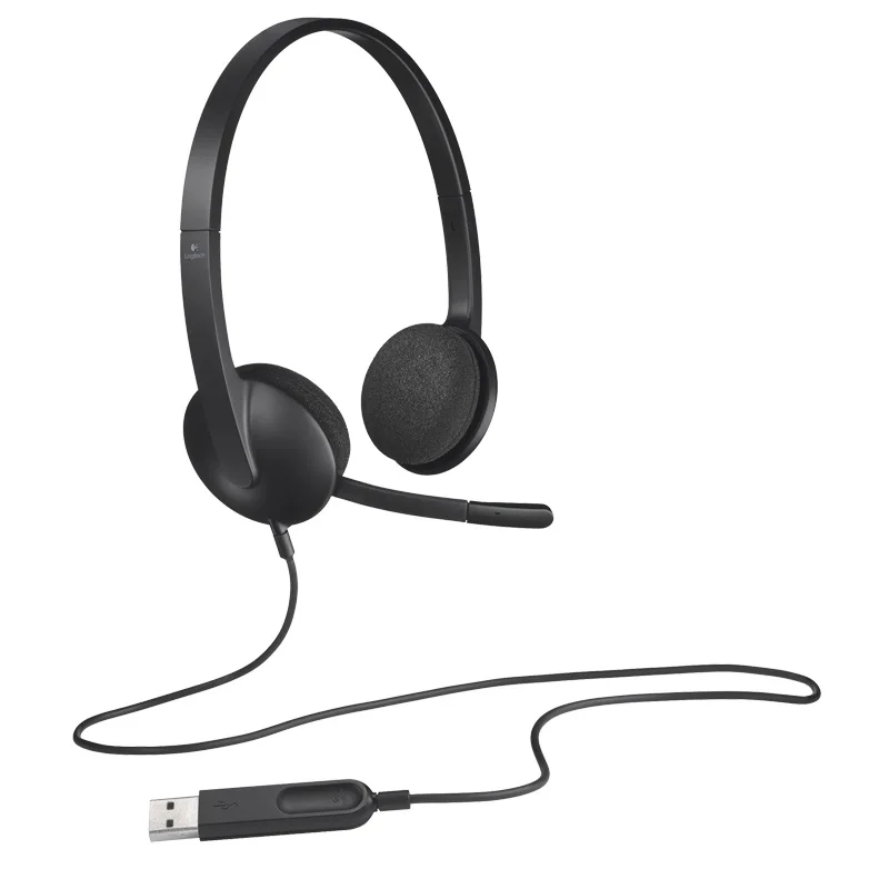 Original Logi H340 Computer Office Education Training USB Interface Microphone Wired Headphones Headset