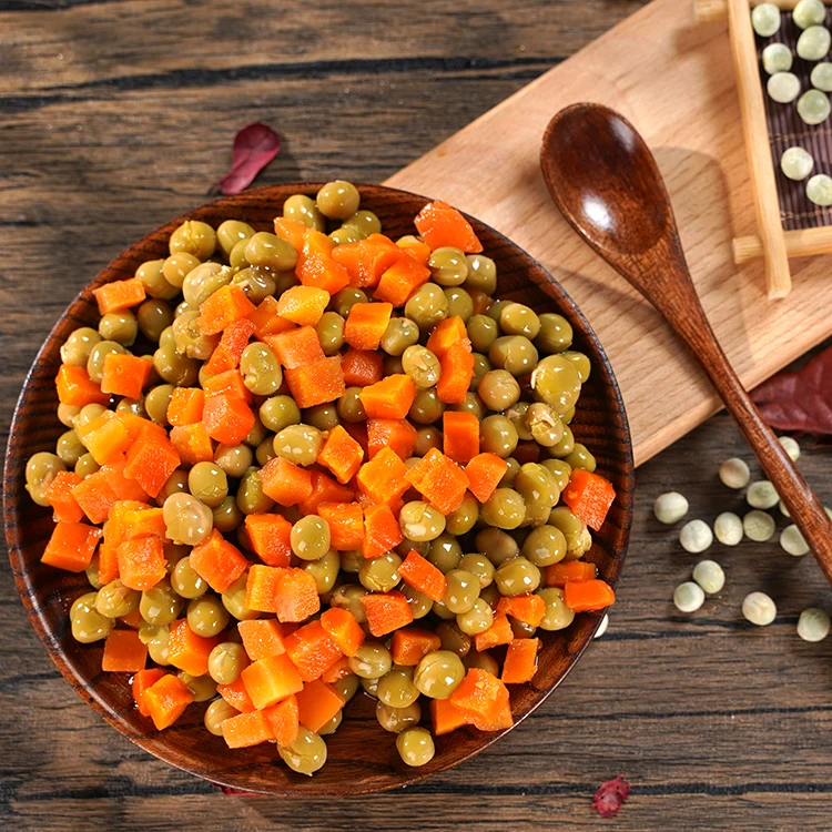 Canned Green Peas and Carrots Mixed Vegetables 400g Canned Food Natural Vegetables Steamed 0.4 Kg Salty Water Easy Open Lid Can