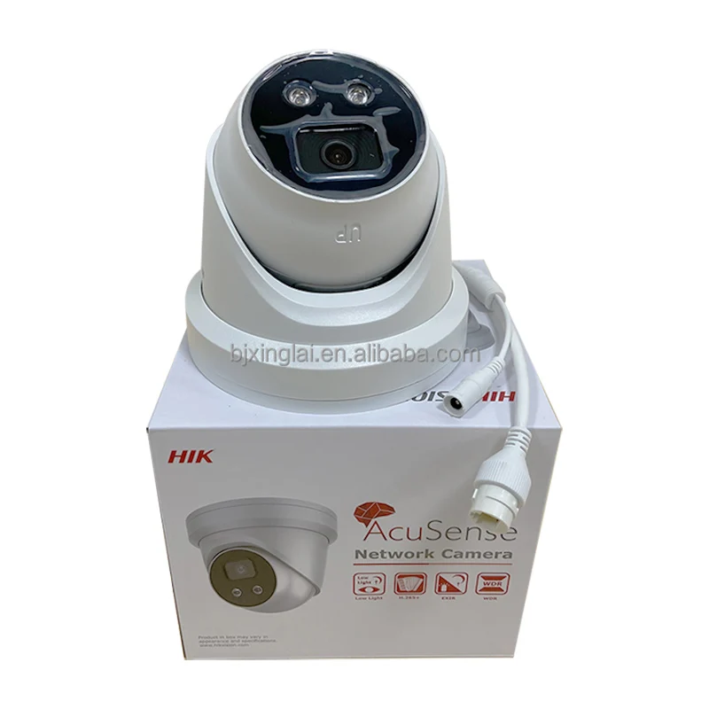 Built-in Mic 4K Camera DS-2CD3386G2-ISU Hik Acusense Fixed Turret 8MP IP Camera