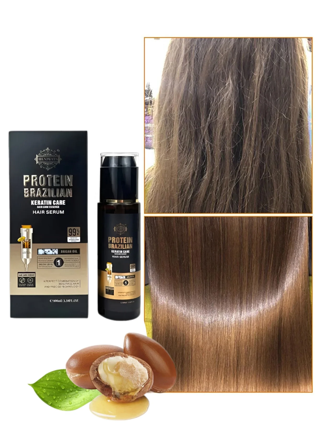 HENIWAYS Scalp Care Serum Keratin Protein Brazilian Hair-Loss Refreshing Anti-Dandruff Hair Serum 100ml