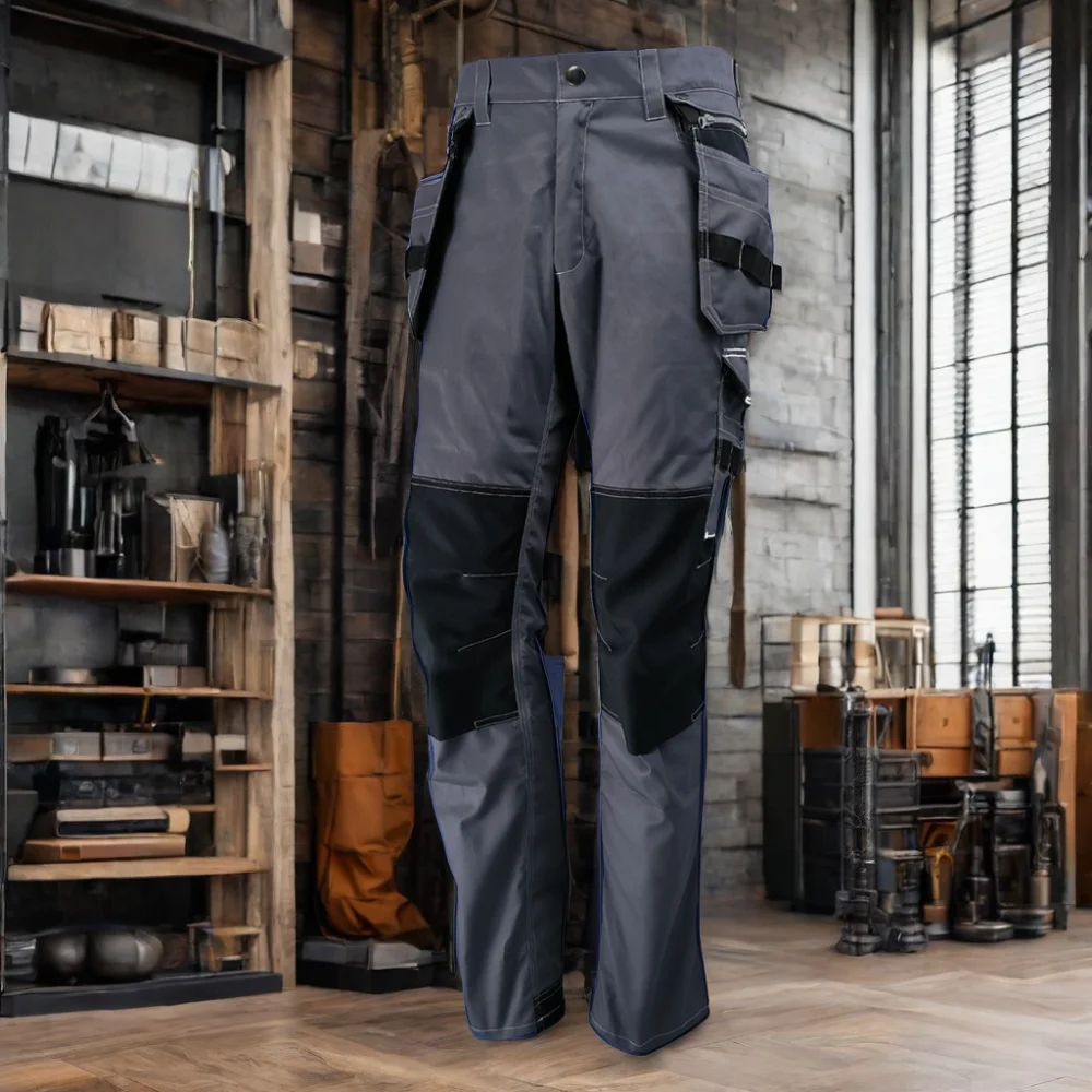 Multi-function Pocket Cargo Pants Men Cotton Work Pants Canvas Workwear for Outdoor