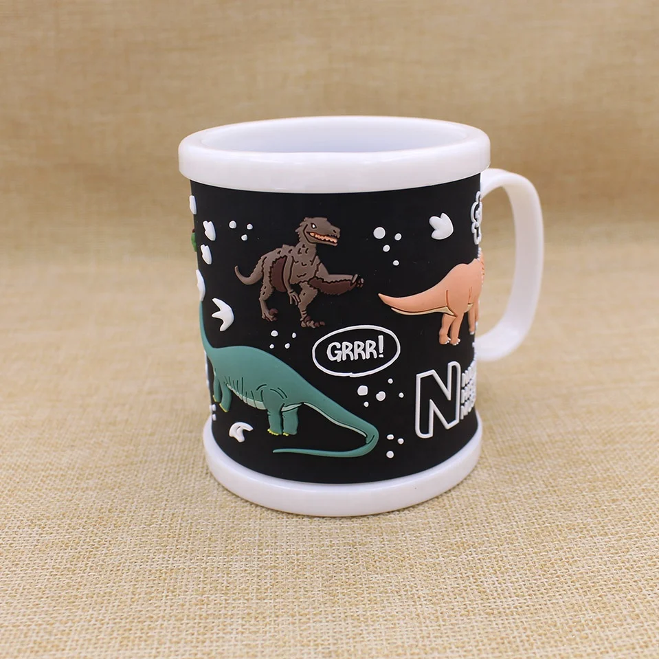 Cheap 3D PVC cups tea mugs custom with dinosaur