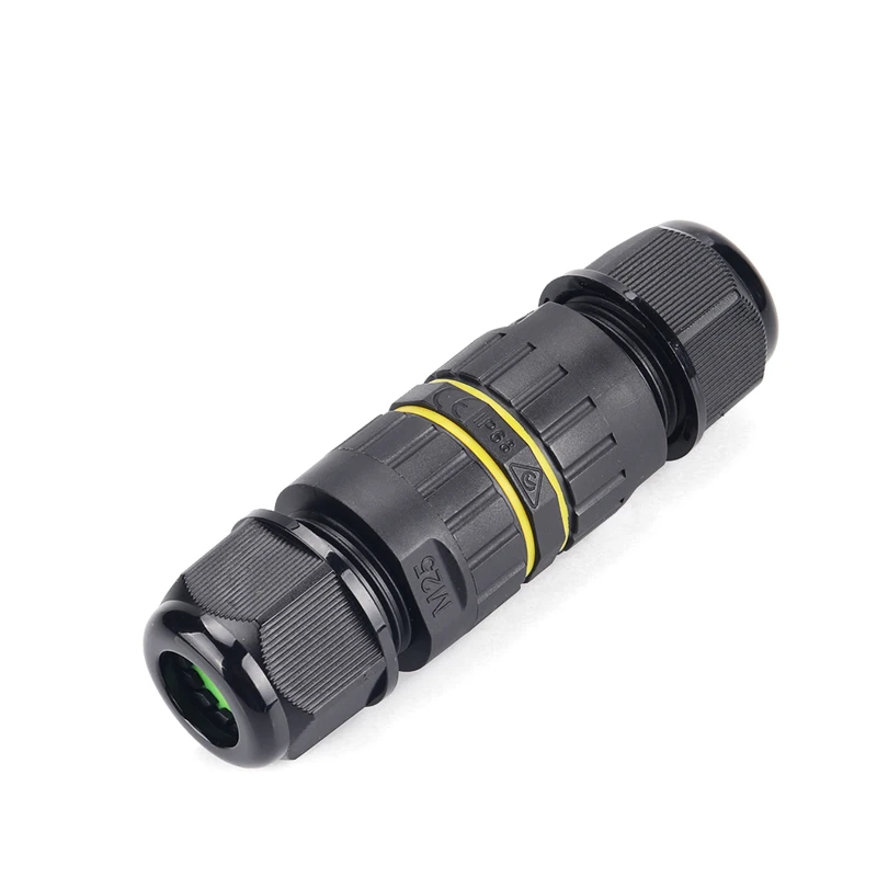 Deenlai M25 IP68 waterproof wire electronic cable connector 2 way terminal connector for outdoor led lighting