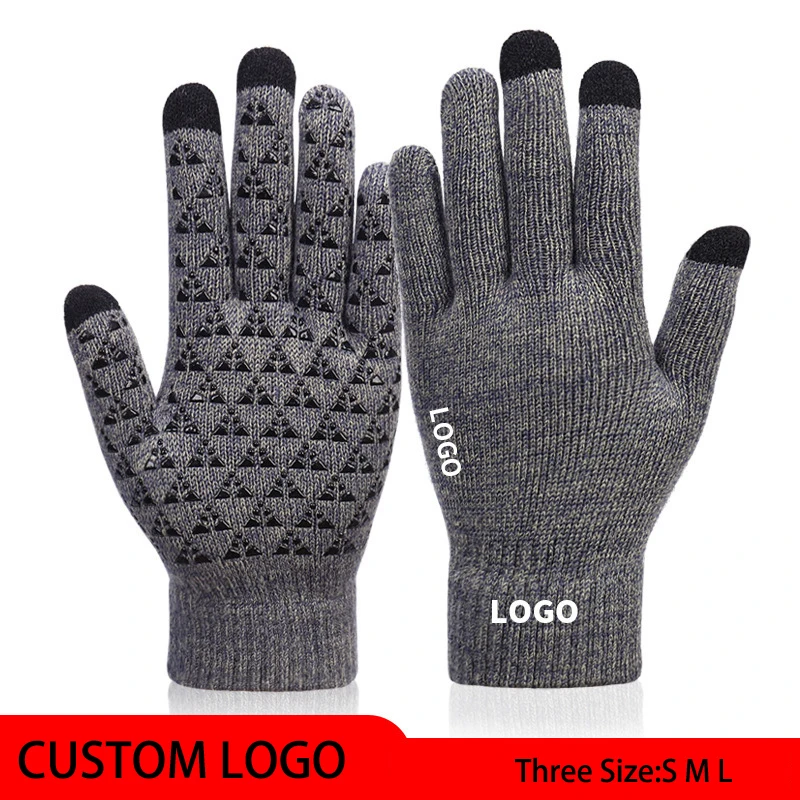 Лидер продаж, ветрозащитные теплые вязаные нескользящие спортивные перчатки с сенсорным экраном для вождения и езды на велосипеде, с сенсорным экраном, зимние перчатки