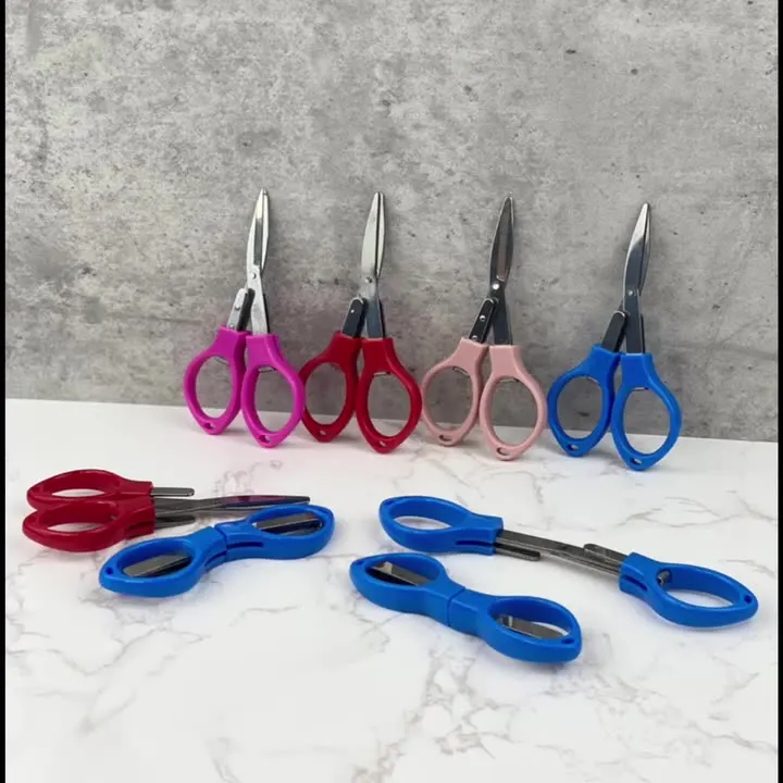 Stainless Steel Pocket Fishing Braid Scissors Folding Glasses Shaped Scissors Fishing Tool
