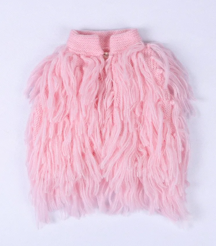 Вязаный крючком детский жилет с бахромой ручной работы жилет для девочек верхняя одежда, Детский кардиган, свитер из искусственного меха, жилет для малышей, Детский кардиган