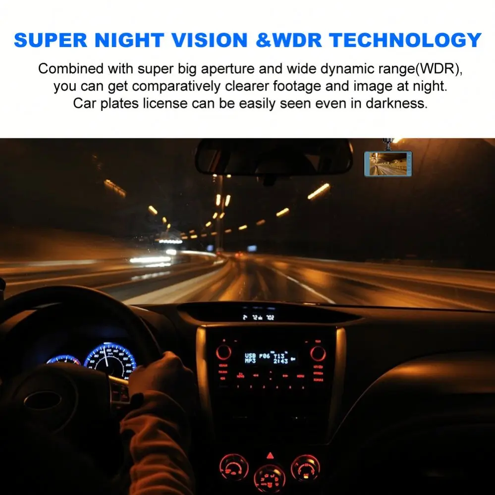 2023 New Listing 4 Inch Hd 1080p Mini Car Dvr Camera Parking Recorder G-sensor Ir Night Vision Car Camera Recorder