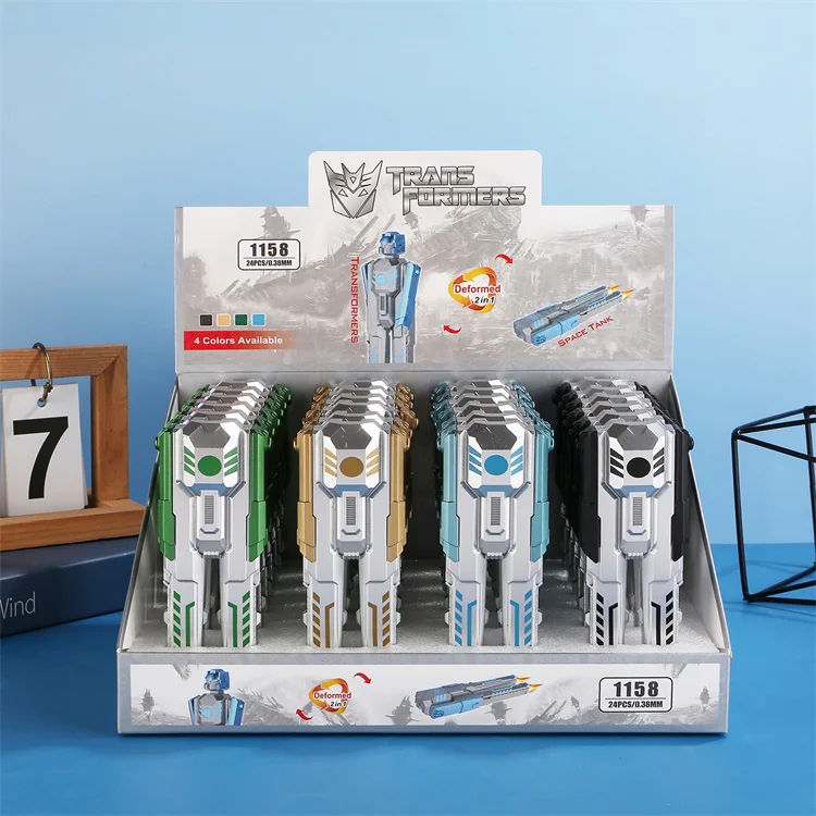Creative Morphing Robot Neuter Pen Morphing Warrior Boutique Toy Class Neuter Pen Foldable Student Stationery