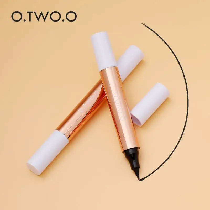 Oem O.TWO.O Eye Makeup Sumdge-proof Black Natural Liquid Eyeliner Miraculous Cat-Eye Stamp Eyeliner Pen Double-ended Design