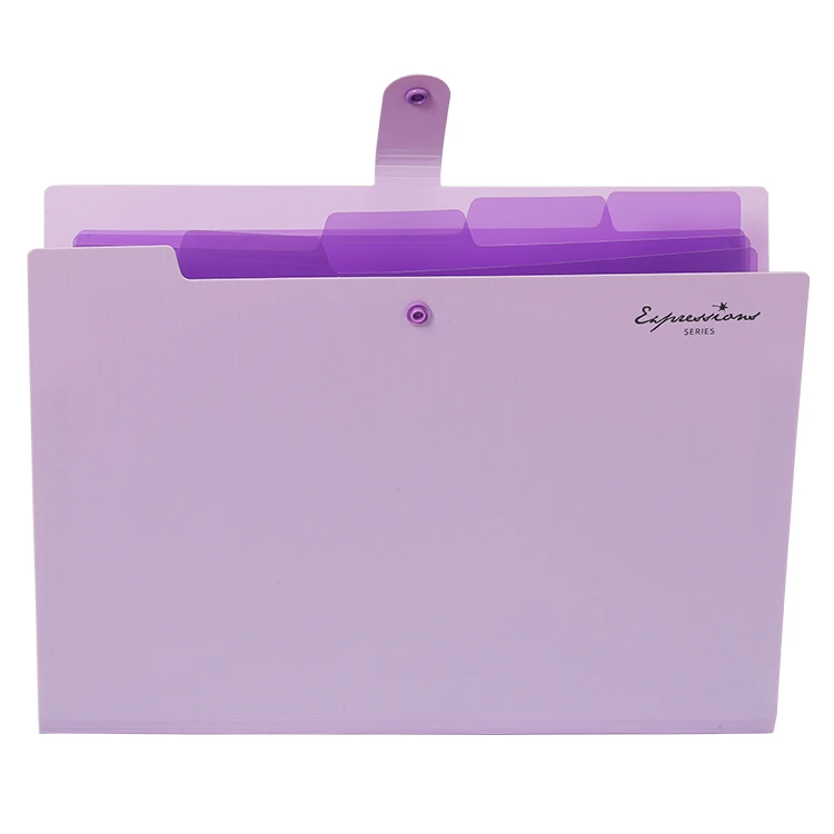 multi color portable plastic button accordion document folder waterproof 5 pocket expandable file folders