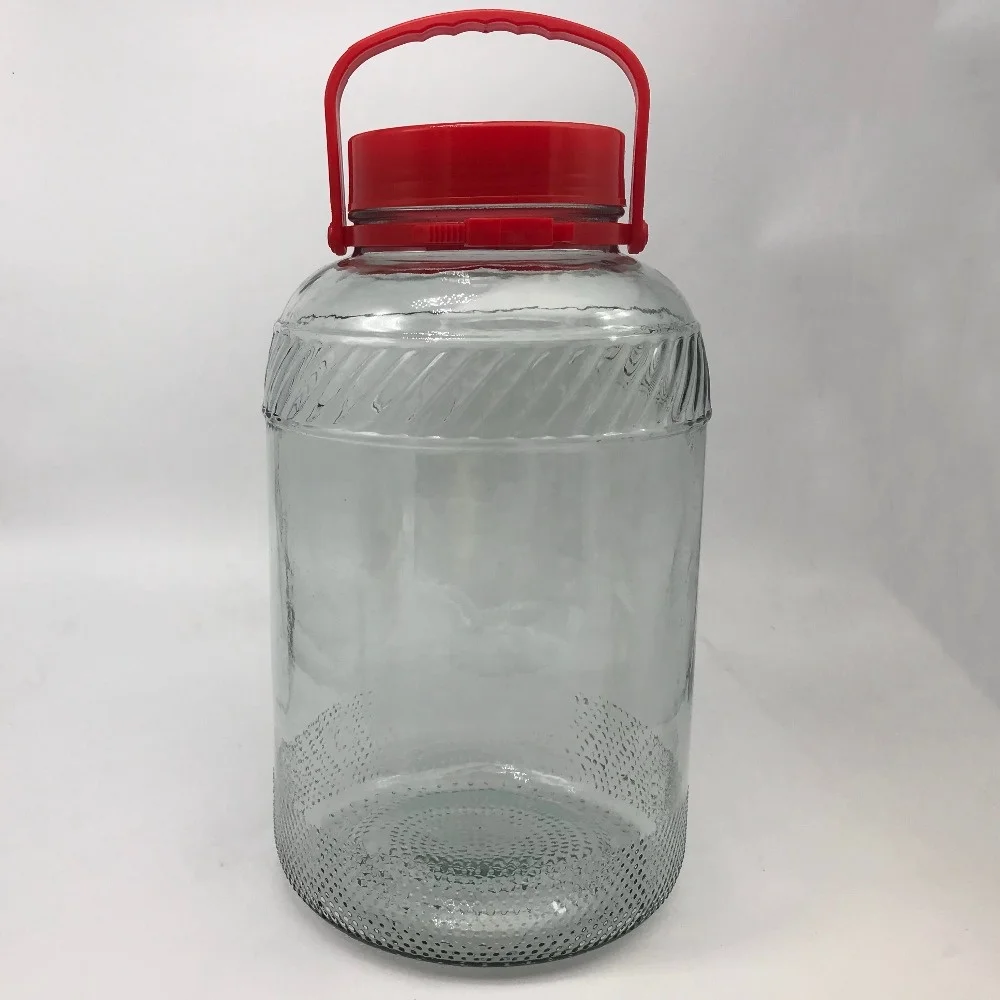 2 Gallon airtight glass storage jar with plastic lid for wine