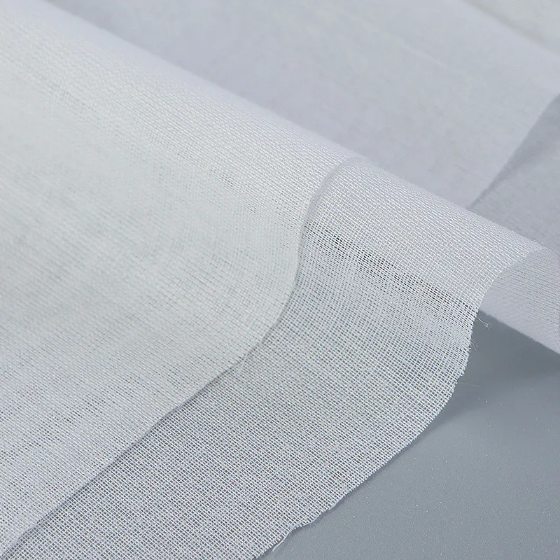 100 Cotton Plain Woven Fusible Gum Stay Collar Interlining Fabric for Shirts