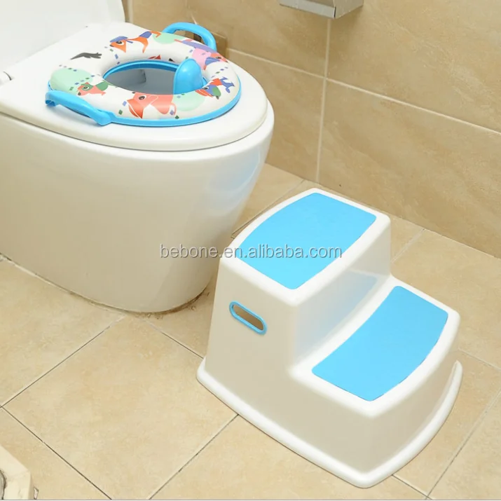 New design Portable Anti-slip Training 2 Step Plastic Stool for Kids