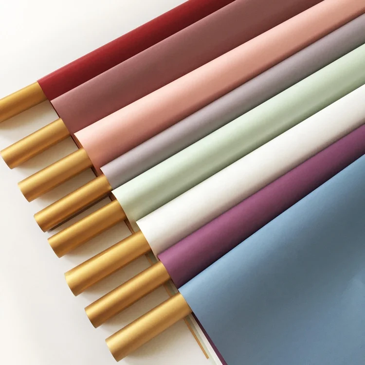 Single face gold flower wrapping bopp film