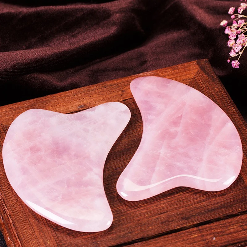 Wholesale Best Rose Quartz Real Jade Gua Sha Crystal Face Roller Massage Guasha Stone Face Roller Massager