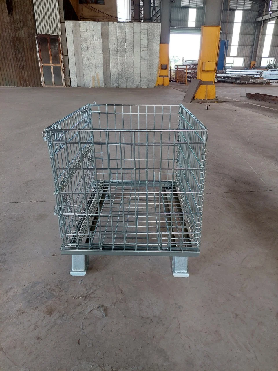 Customized Folding Collapsible Metal Steel Wire Mesh Container With Roll Foldable Cage