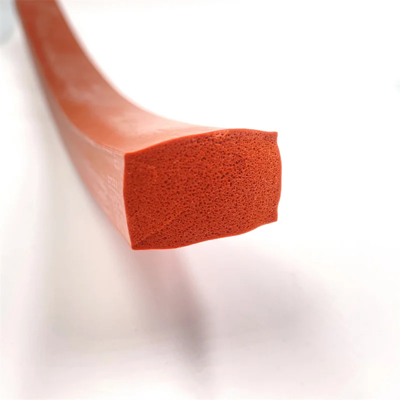 Square Silicone Foam Rubber Cord Extrusion Silicone Gasket Sponge Seal Strip for Oven Door