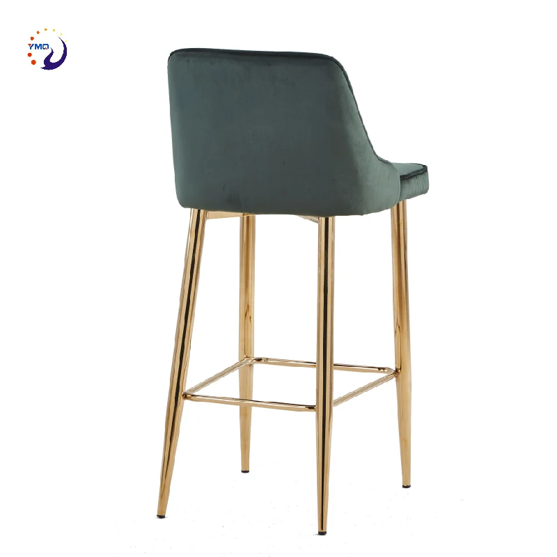Оптовая продажа, Высококачественный золотой барный стул без подлокотников, высокий барный стул с тканевой подушкой