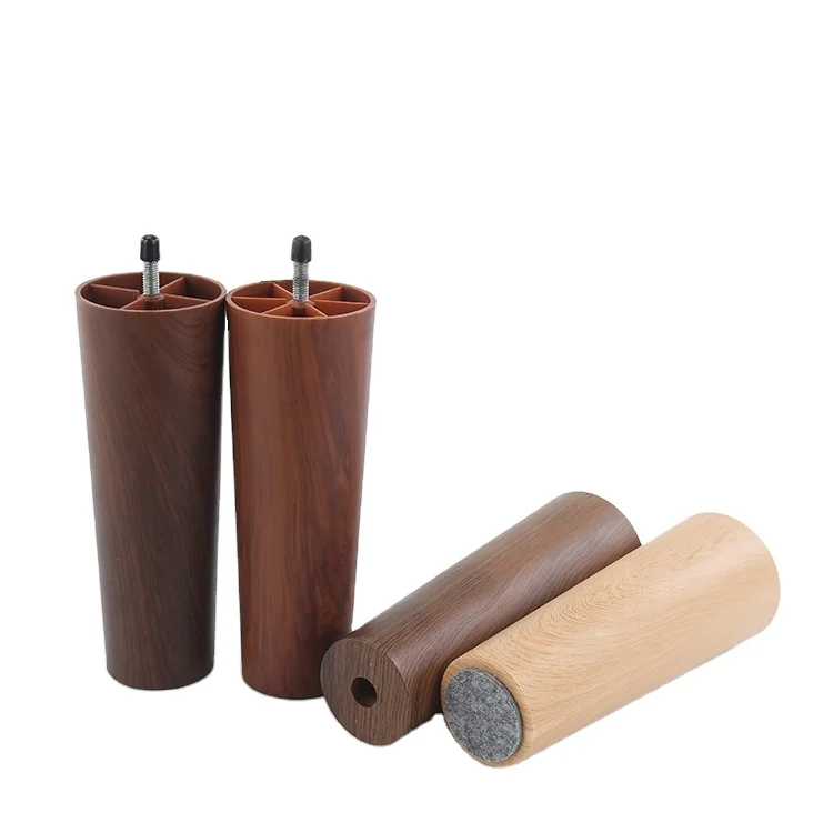 Professional manufacturer adjustable multicolor ABS cone imitated wood grain bed legs