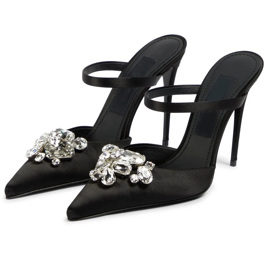 ENMAYER Sexy Bling Bling Super Diamond Heeled Sandals Fashionable Pointed Toe Shoes Women High Heel Pumps