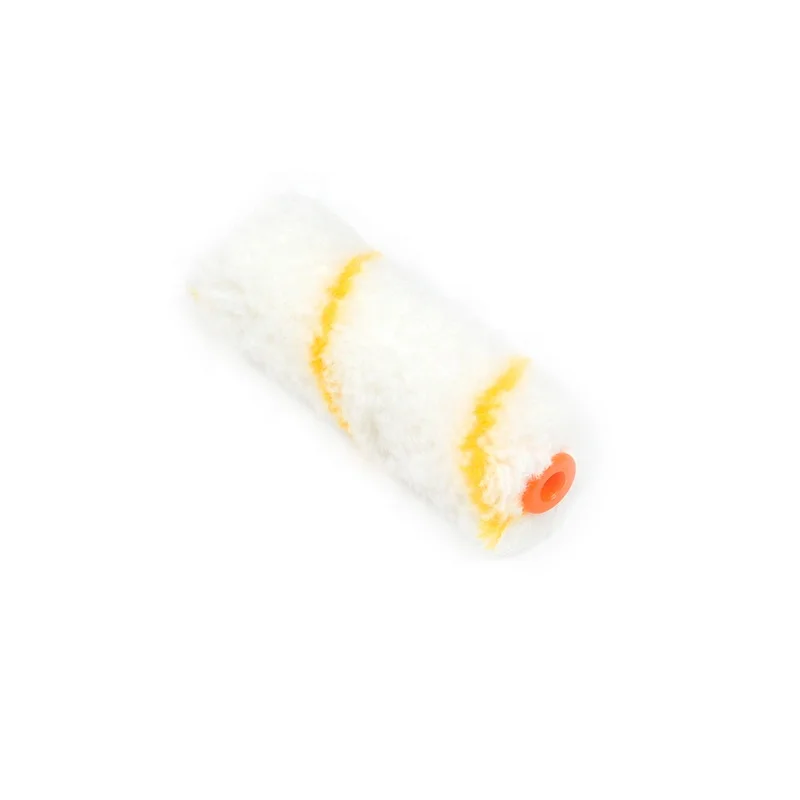 Mini 4 inch Paint Roller Refill with yellow line Acrylic and polyester mixed