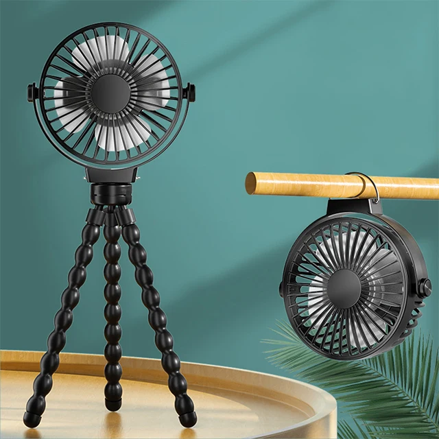 Factory Direct Portable Fan USB Rechargeable Stroller Octopus Fan with Flexible Tripod