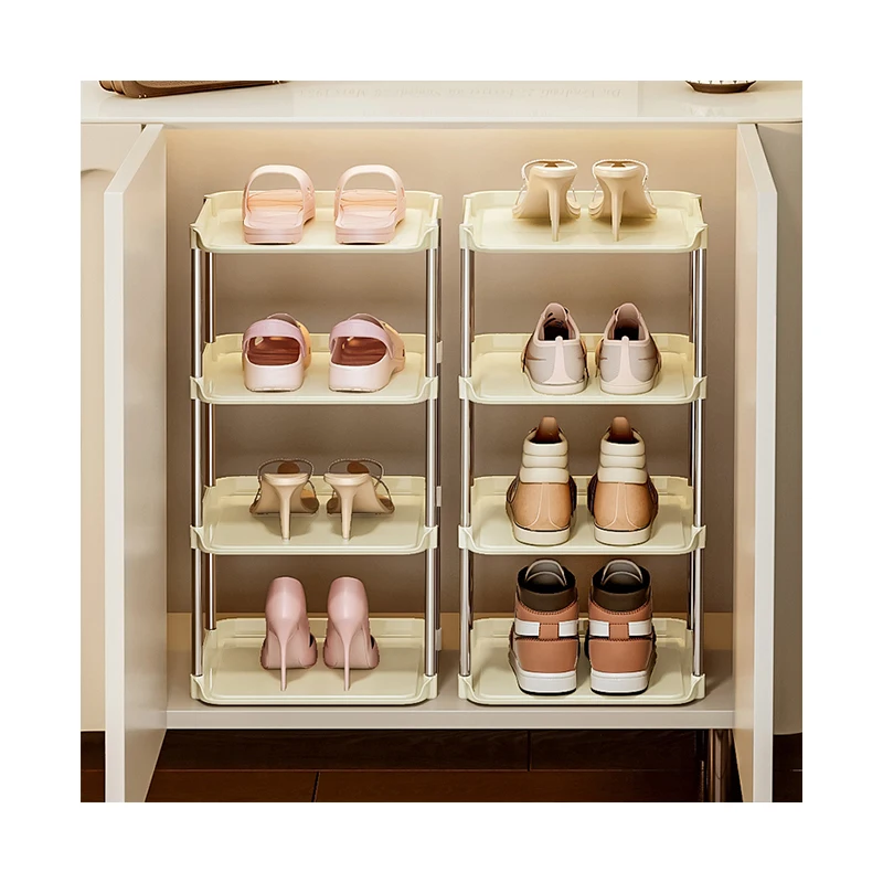 Wholesale Foldable Collapsible Shoe Rack Shoemaker Organizer PP+PET Plastic Bedroom Furniture for Kitchen & Wardrobe