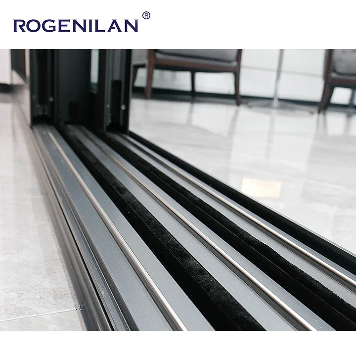 High Quality Energy Efficient Aluminium Double Tempered Glass Patio Three Rail Sliding Doors