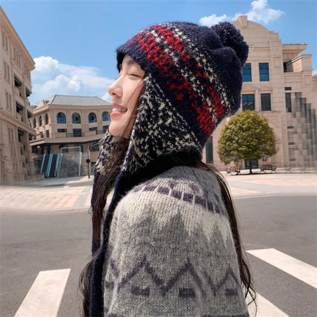 2024 шерстяная шапка в полоску