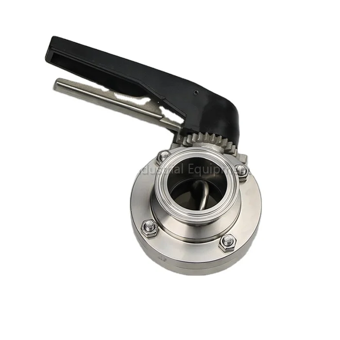 Sanitary Stainless Steel304/316 Thread Tri Clamp Welding connect butterfly valve with duckbill handle