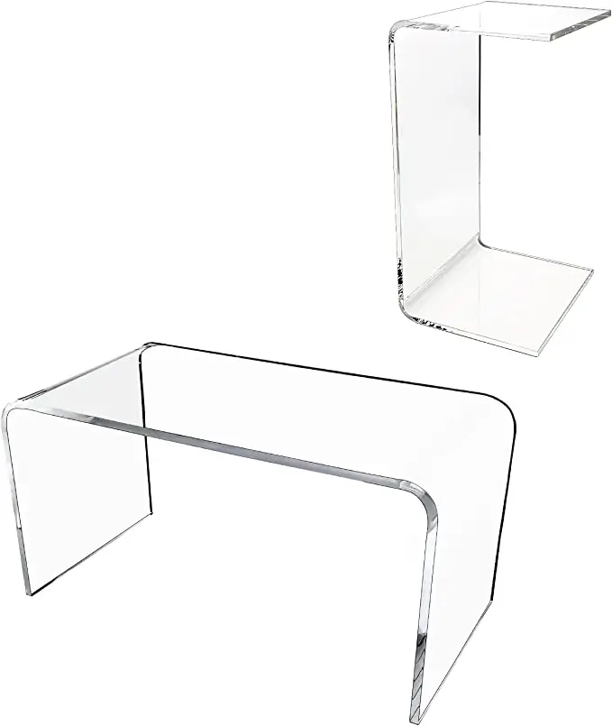 Clear Bedroom  Multipurpose Small C-Shape End Table Bed Desk Laptop Table for Living Room Acrylic Side Table