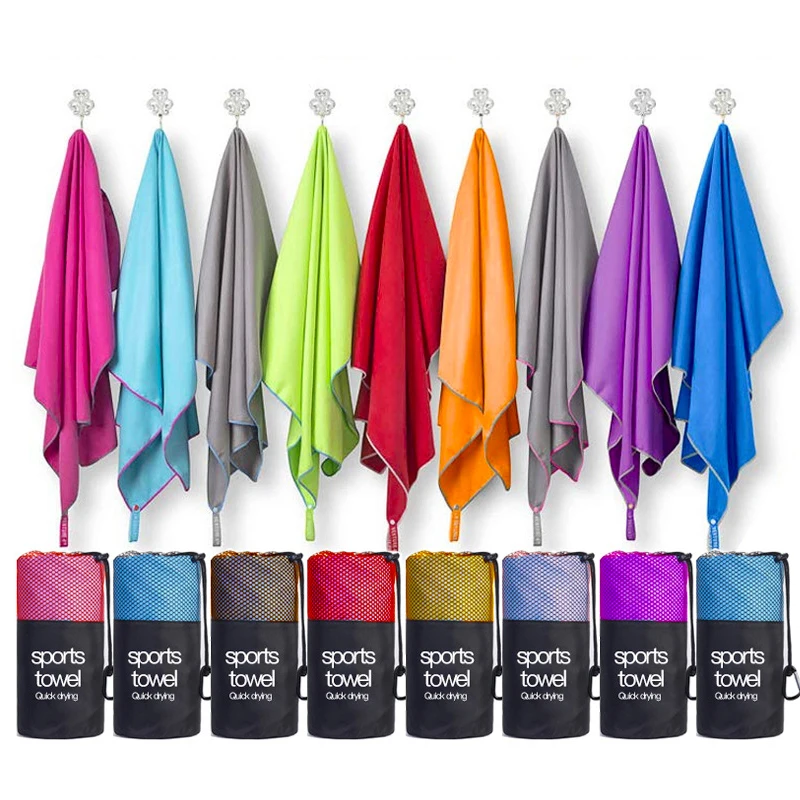 Custom Printing Logo suede  travel quick dry absorbent Microfiber beach Towel